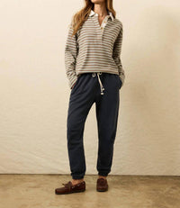 Faherty Hometown Rugby Polo in lakeshore bay stripe - women's long sleeve top - view 4