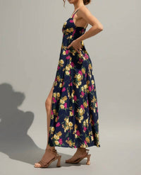 Dress Forum - Paris Floral Side Slit Maxi Dress