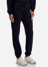 Vintage Havana French Terry Utility Jogger in black - women's pants