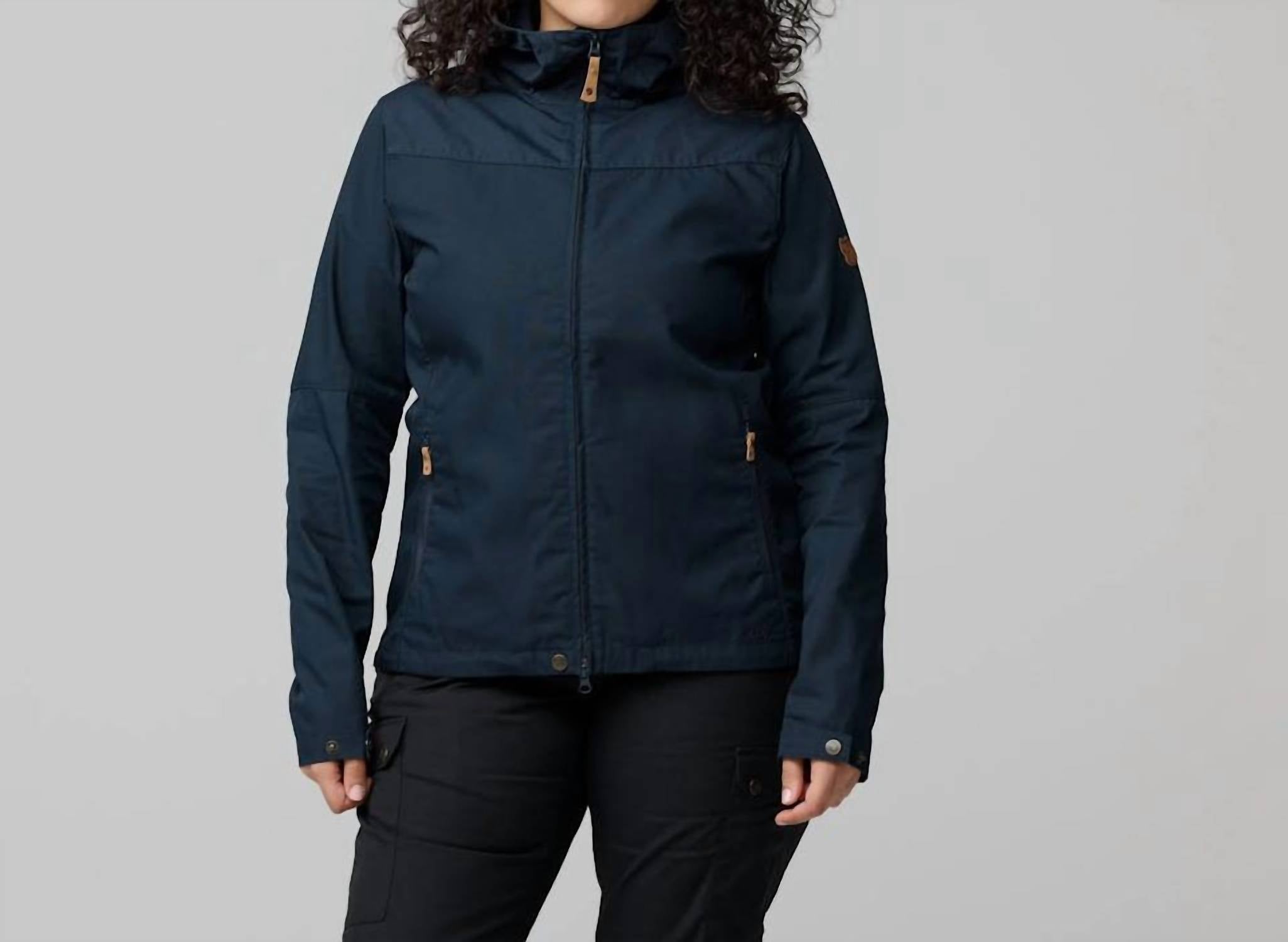 Fjallraven Women's Stina Jacket in indigo blue - women's top - detail view
