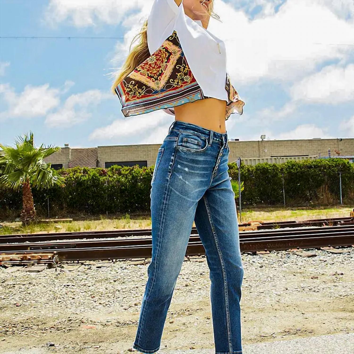 Vervet By Flying Monkey - Button Up Stretch Mom Jean