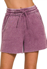 42Pops - Acid Wash Fleece Shorts