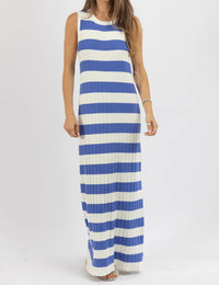 Lalavon - Contrast Stripe Maxi Dress