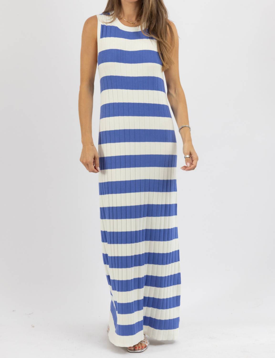 Lalavon - Contrast Stripe Maxi Dress