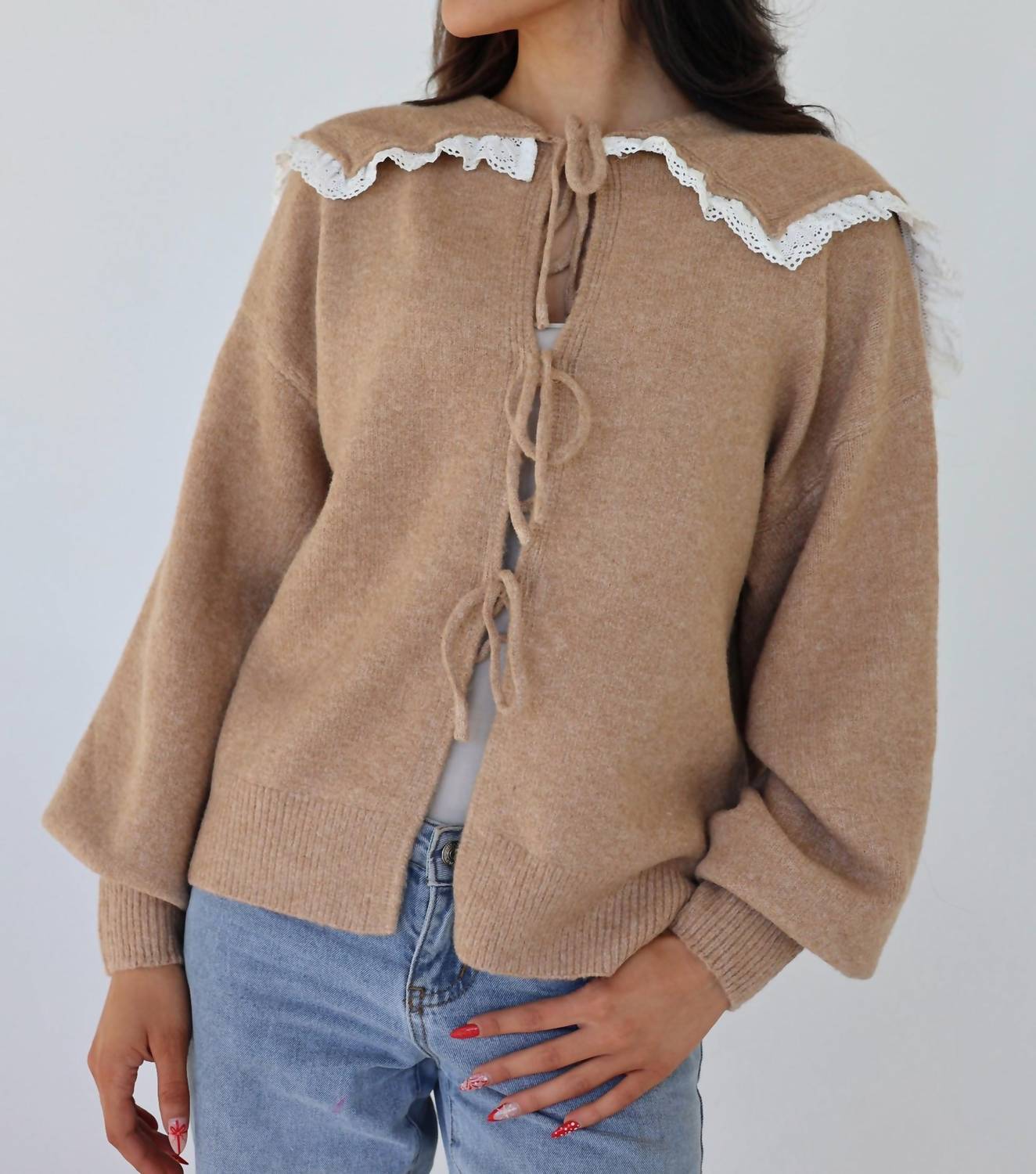 Klesis - Opalite Lace Collar Sweater