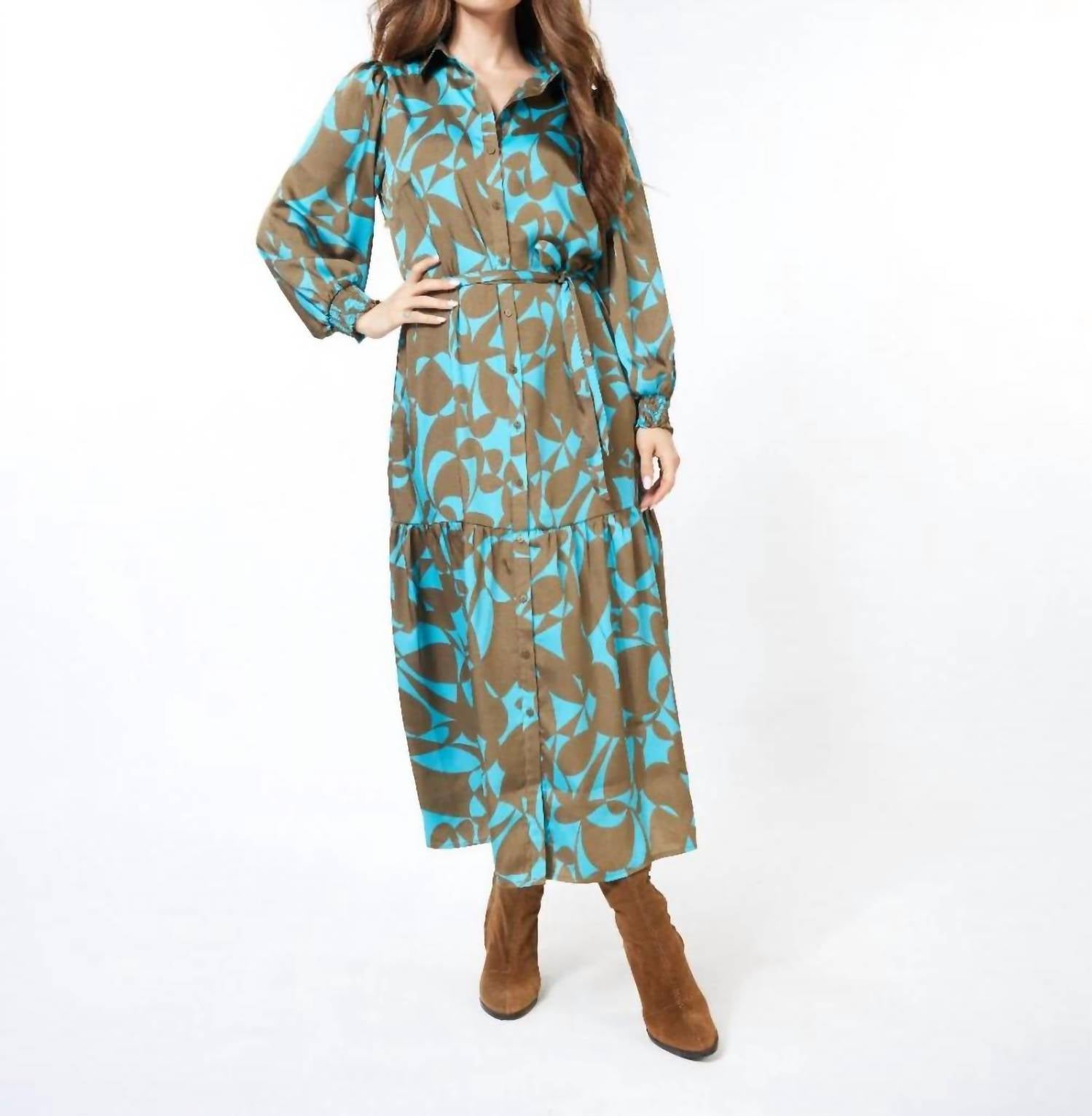 Esqualo - Liva Long Expressive Roots Dress