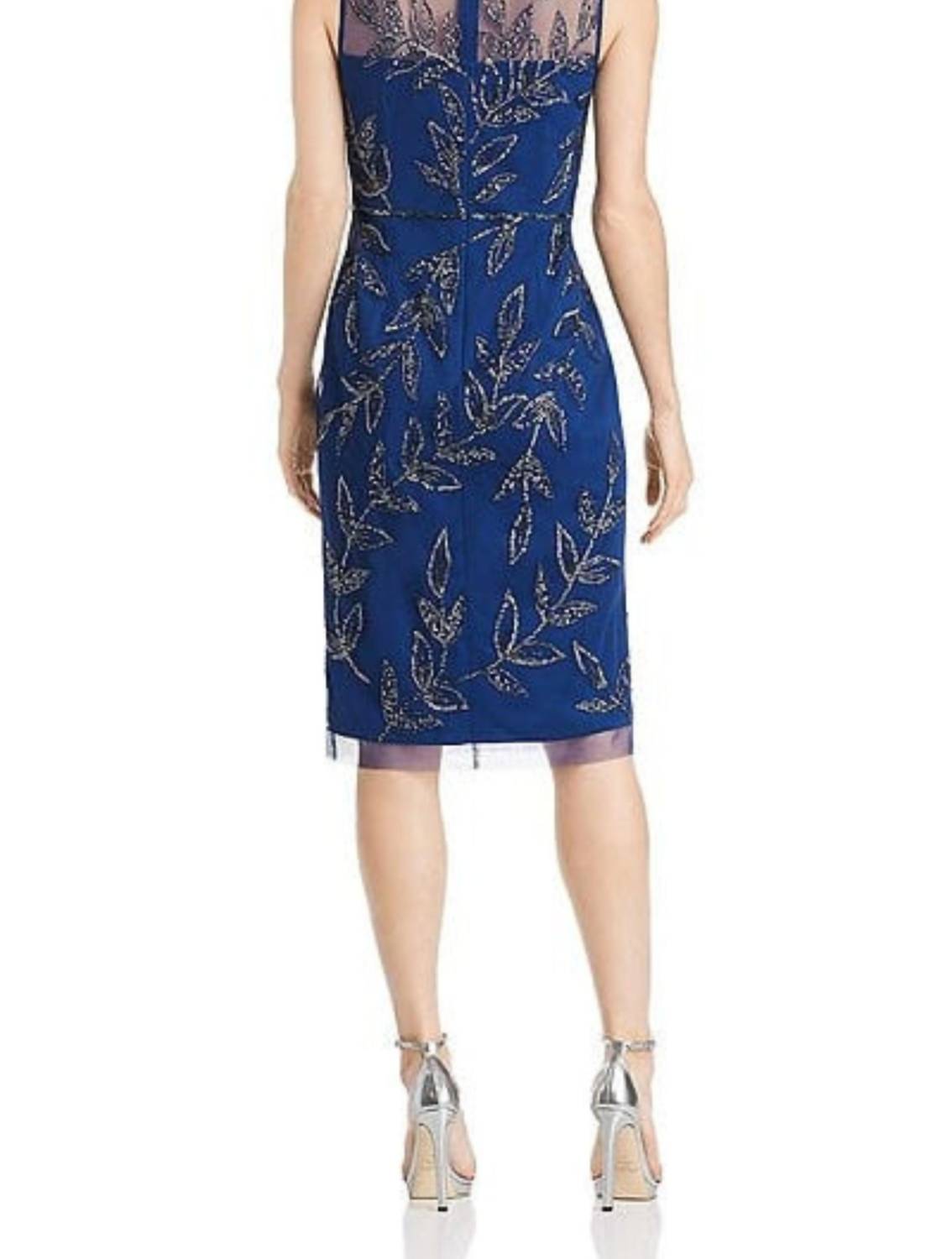 Adrianna Papell - Sleeveless Beaded Sheath Cocktail Dress