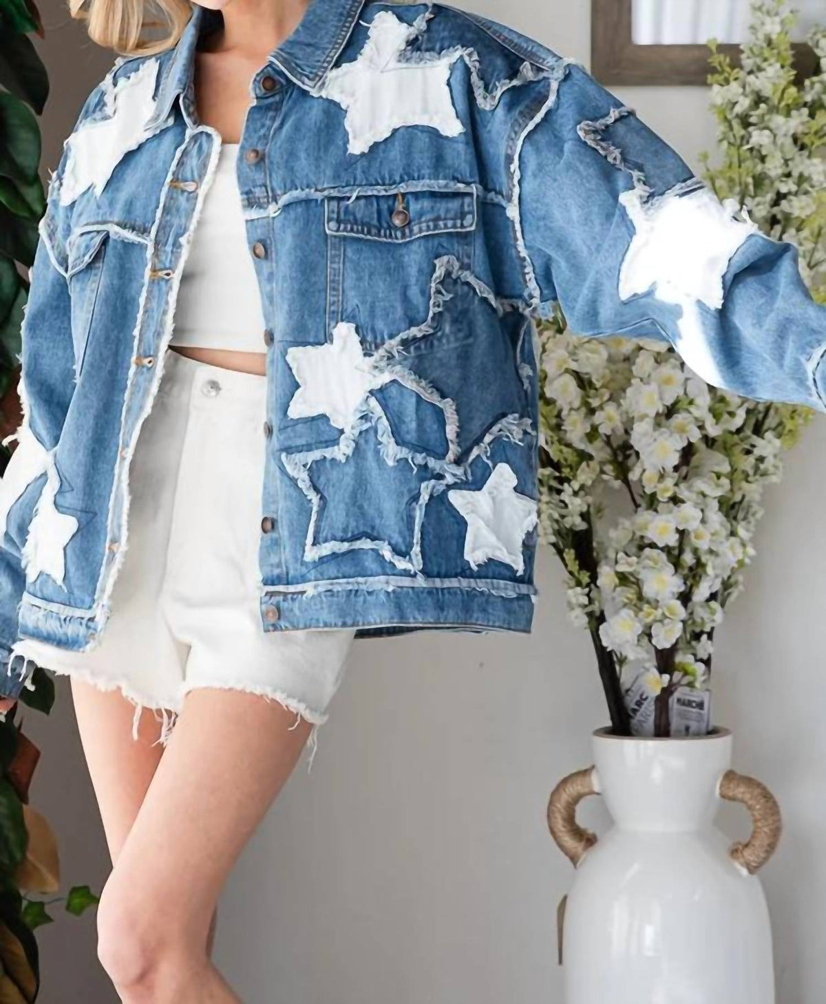 Oli & Hali - Mineral Washed Star Patched Jacket