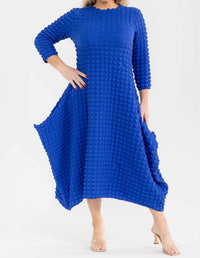 Karen T Design Bubble Popcorn Maxi Dress in blue - women's dress