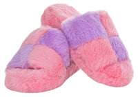 Iscream - Girls' Checkerboard Furry Slippers