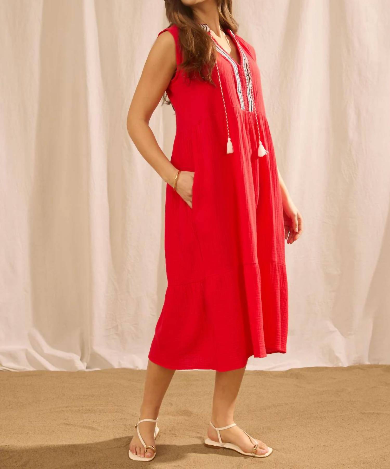 Fdj - Cap Sleeve Tiered Midi Dress