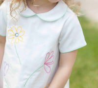 Florence Eiseman - Embroidered Flowers Linen Look Dress