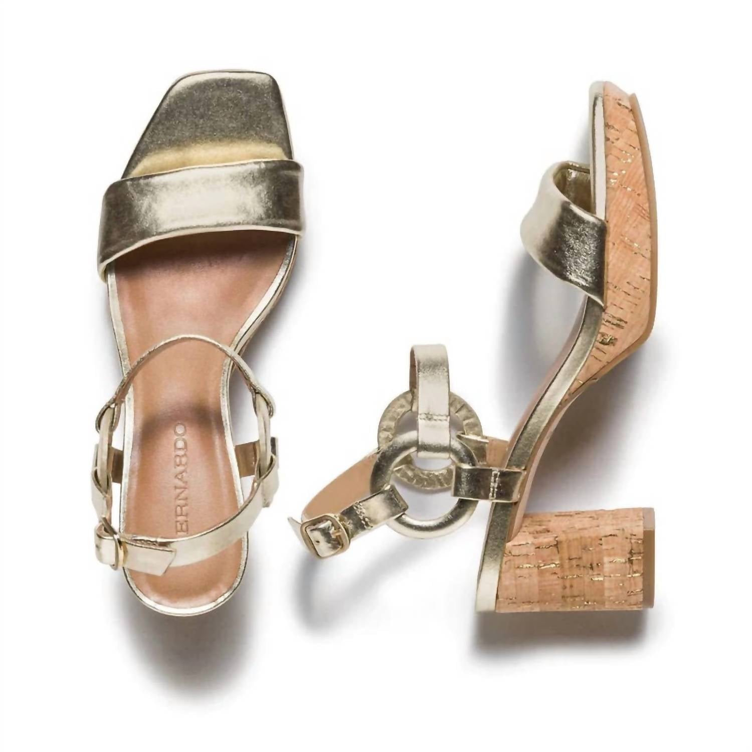 BERNARDO Women's Candace Sandals in champagne - women's sandal - detail view