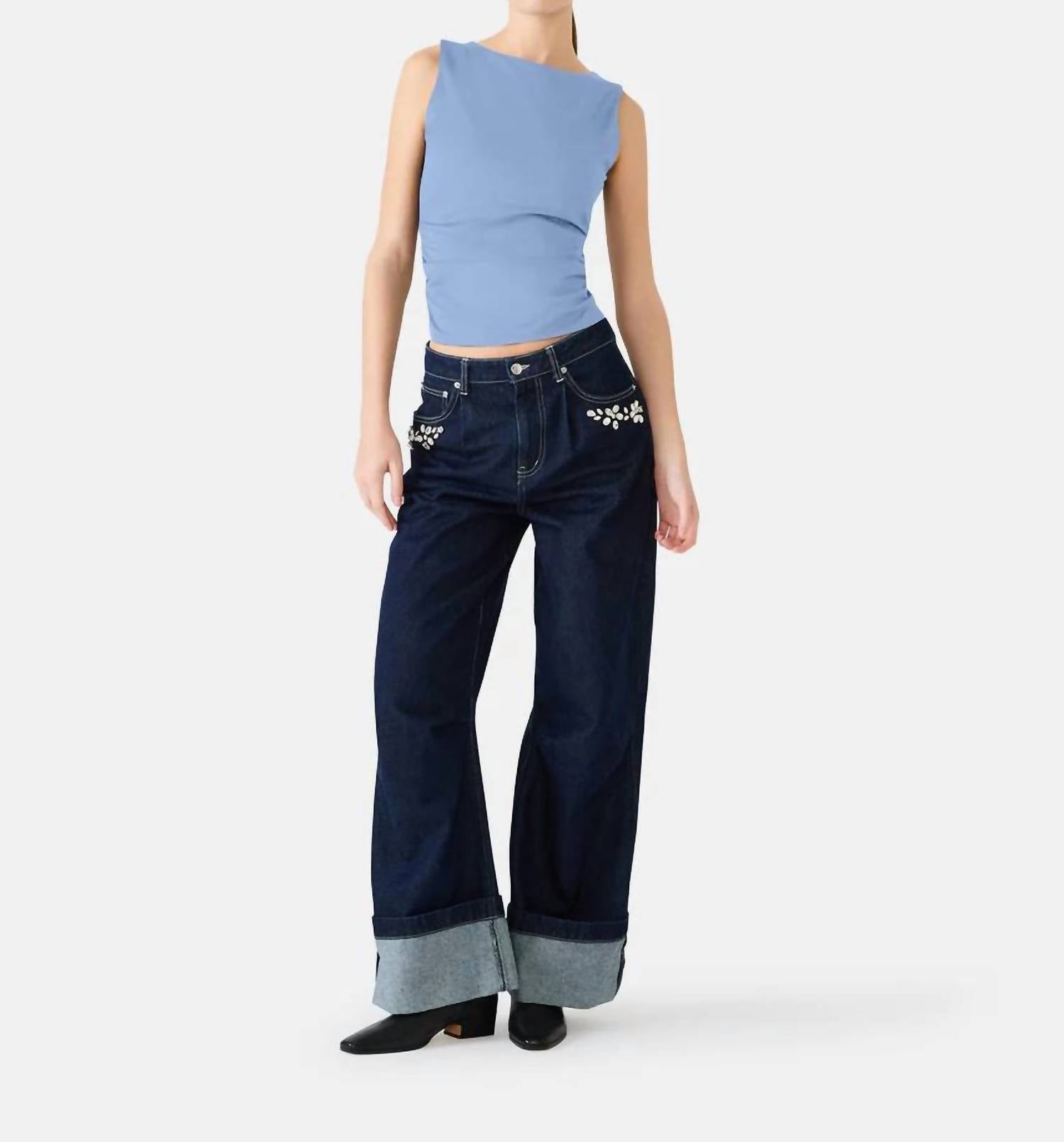 STEVE MADDEN Adair Basic Top in blue - women's tank top - view 4