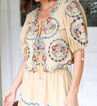 Sea - Melinda Embroidery Short Sleeve Top