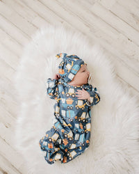 Adorable Sweetness - Infant Boys Truck Baby Gown And Hat Set