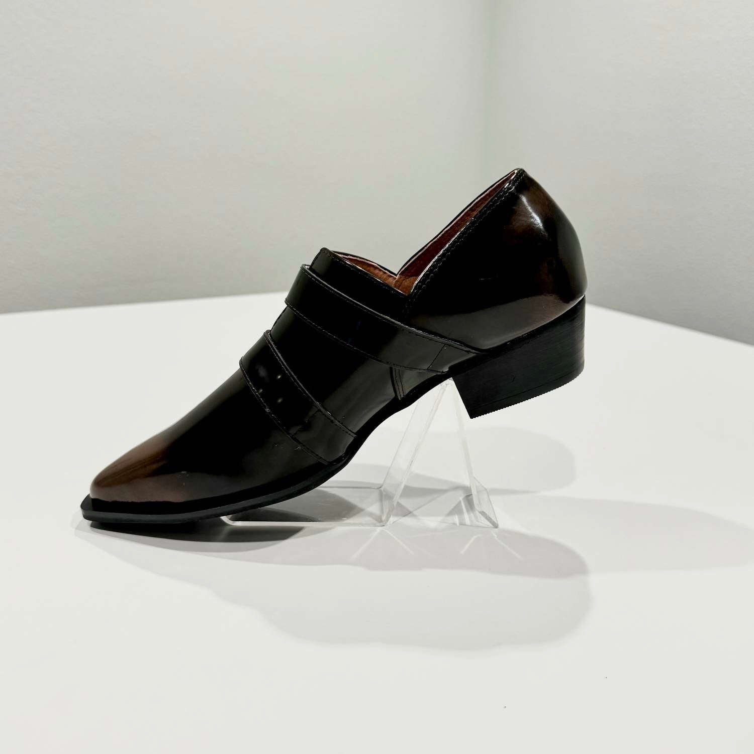 ALL BLACK Women's Monk Loafers in coffee - women's flats - detail view