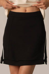 P.CILL Butter Modal Piping Detail Mini Skirt in black - women's skirt