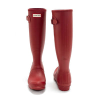 HUNTER Women's Original Tall Rain Boot in military red - women's shoe - view 4