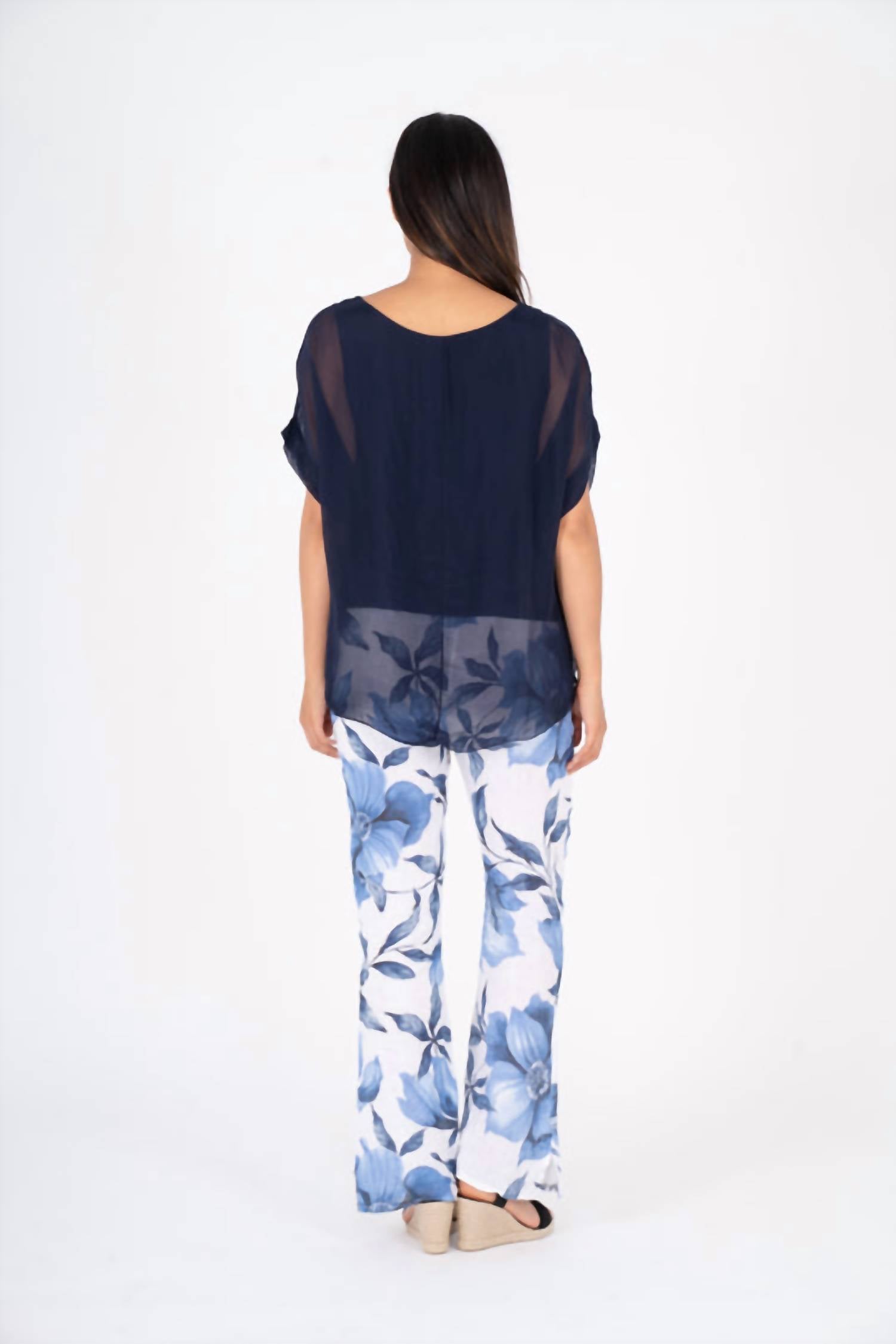 Made In Italy - Short Sleeve Woven Top