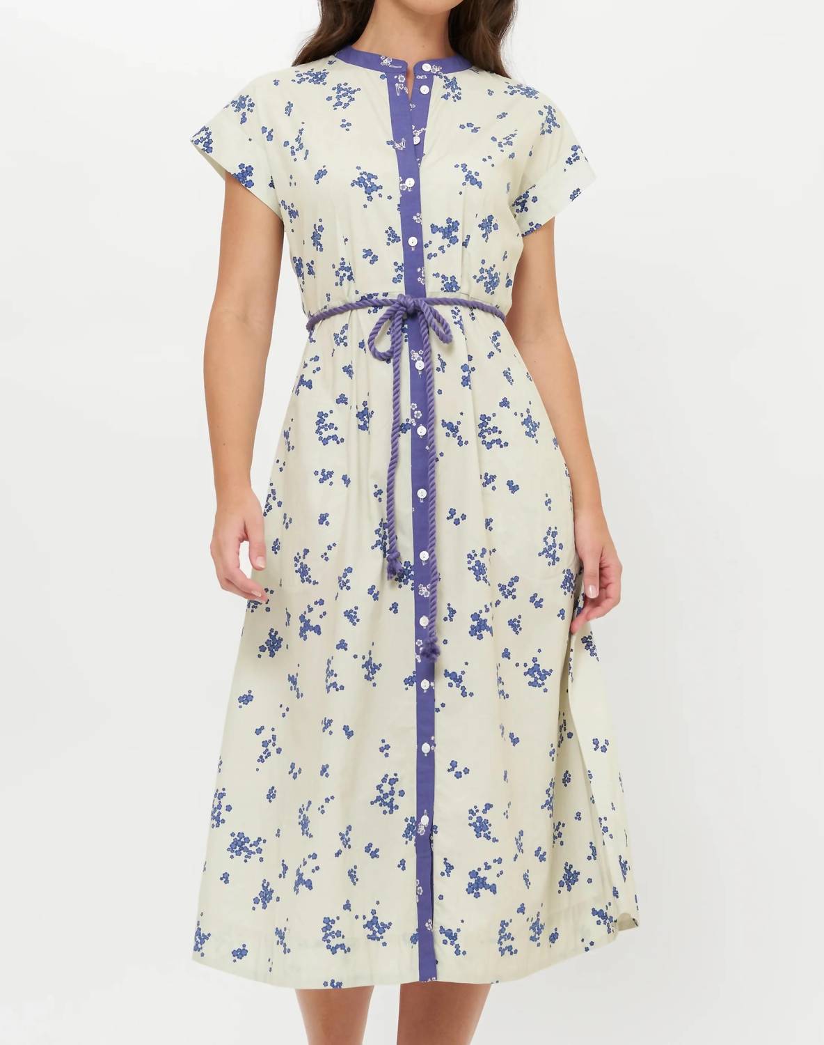 Oliphant - Cap Sleeve Shirt Midi Dress