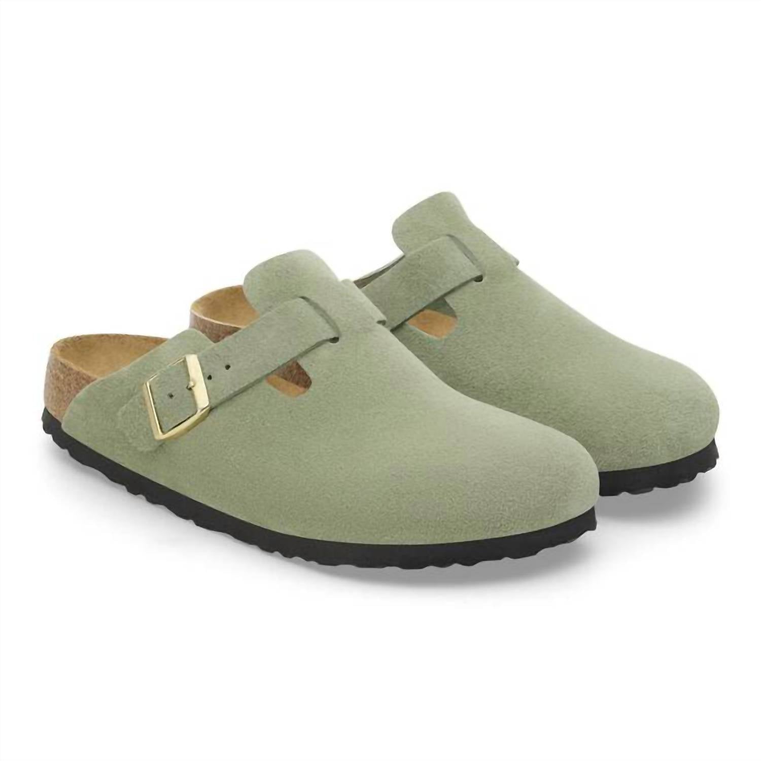 Birkenstock - Unisex Boston Suede Narrow Leather Clogs