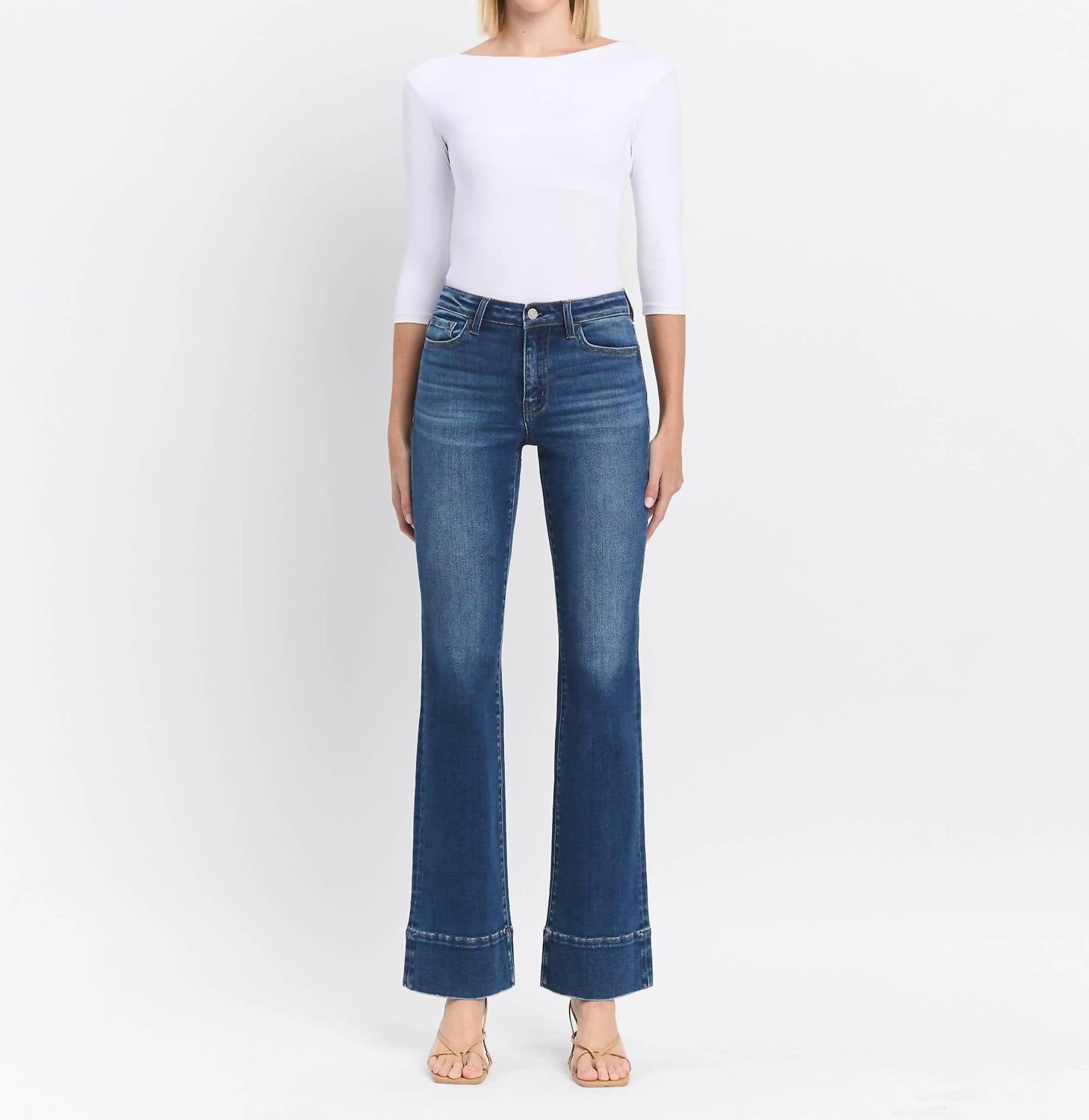 Vervet By Flying Monkey - HIGH RISE TROUSER HEM BOOTCUT JEANS