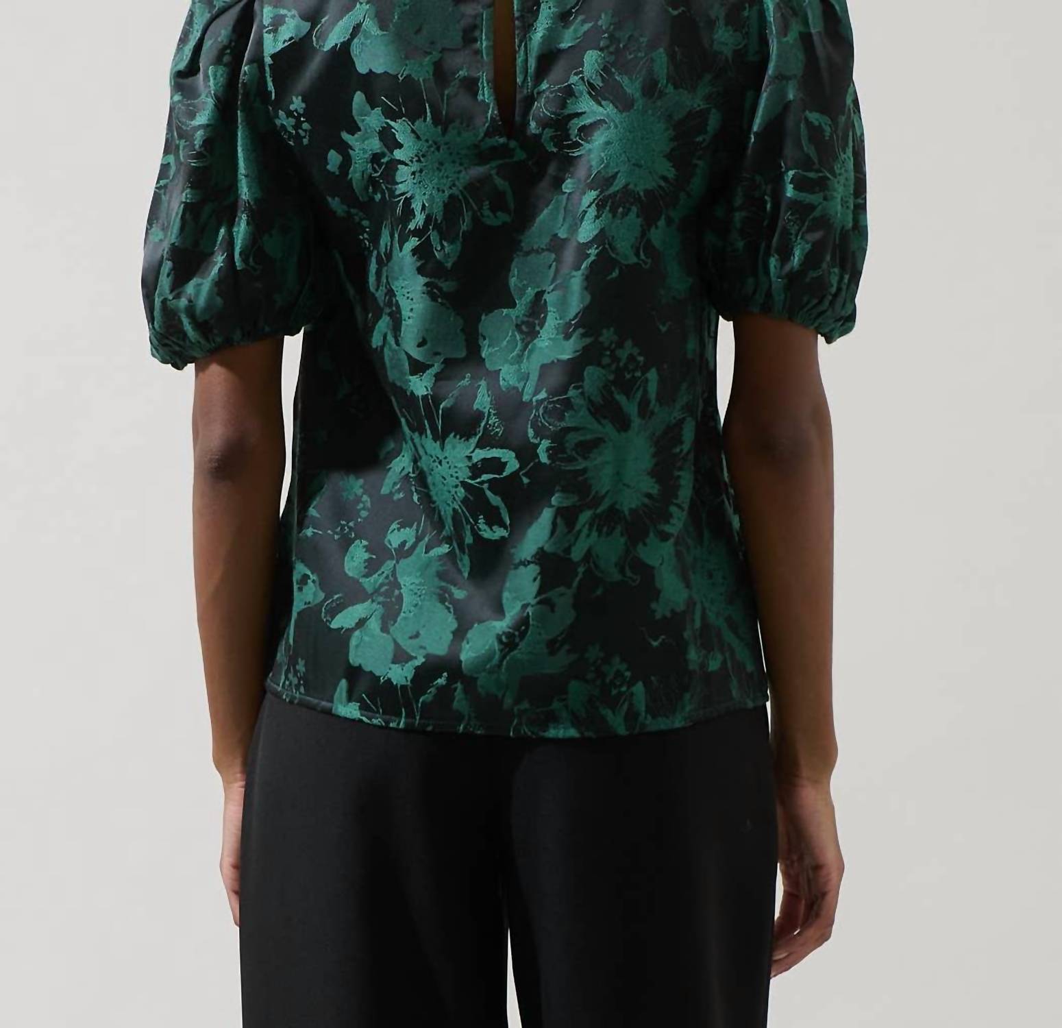 Sugarlips - Palmina Jacquard Puff Sleeve Top