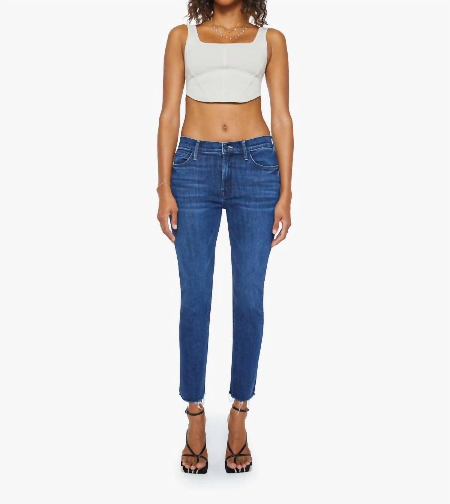 Mother - Women's Mid Rise Dazzler Ankle Fray Jeans