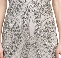 Adrianna Papell - Sleeveless Embellished Zipper Back Mesh Dress