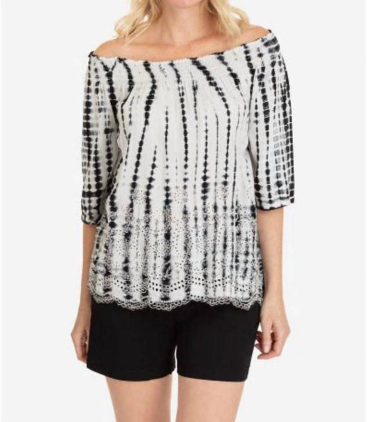 Tribal - EMBROIDERED ON/OFF SHOULDER TOP