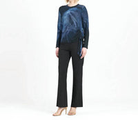 CLARA SUNWOO Lightweight Cozy Side Pull Tie Sweater Top in purple black - women's sweater