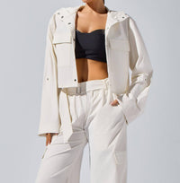 HEROINE SPORT Ava Cropped Jacket in white - women's jacket - alternate view