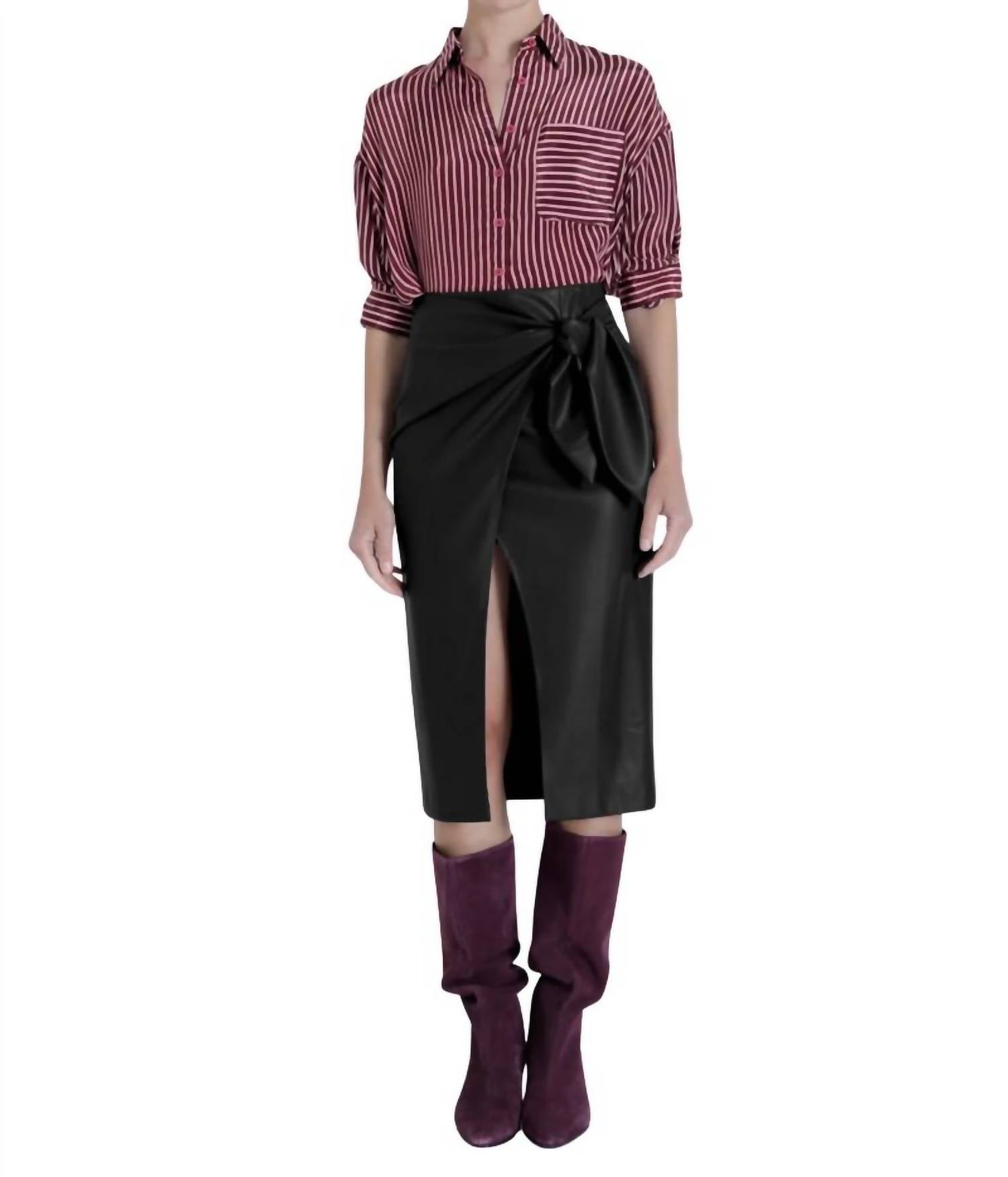 Karina Grimaldi - Sybill Vegan Leather Skirt