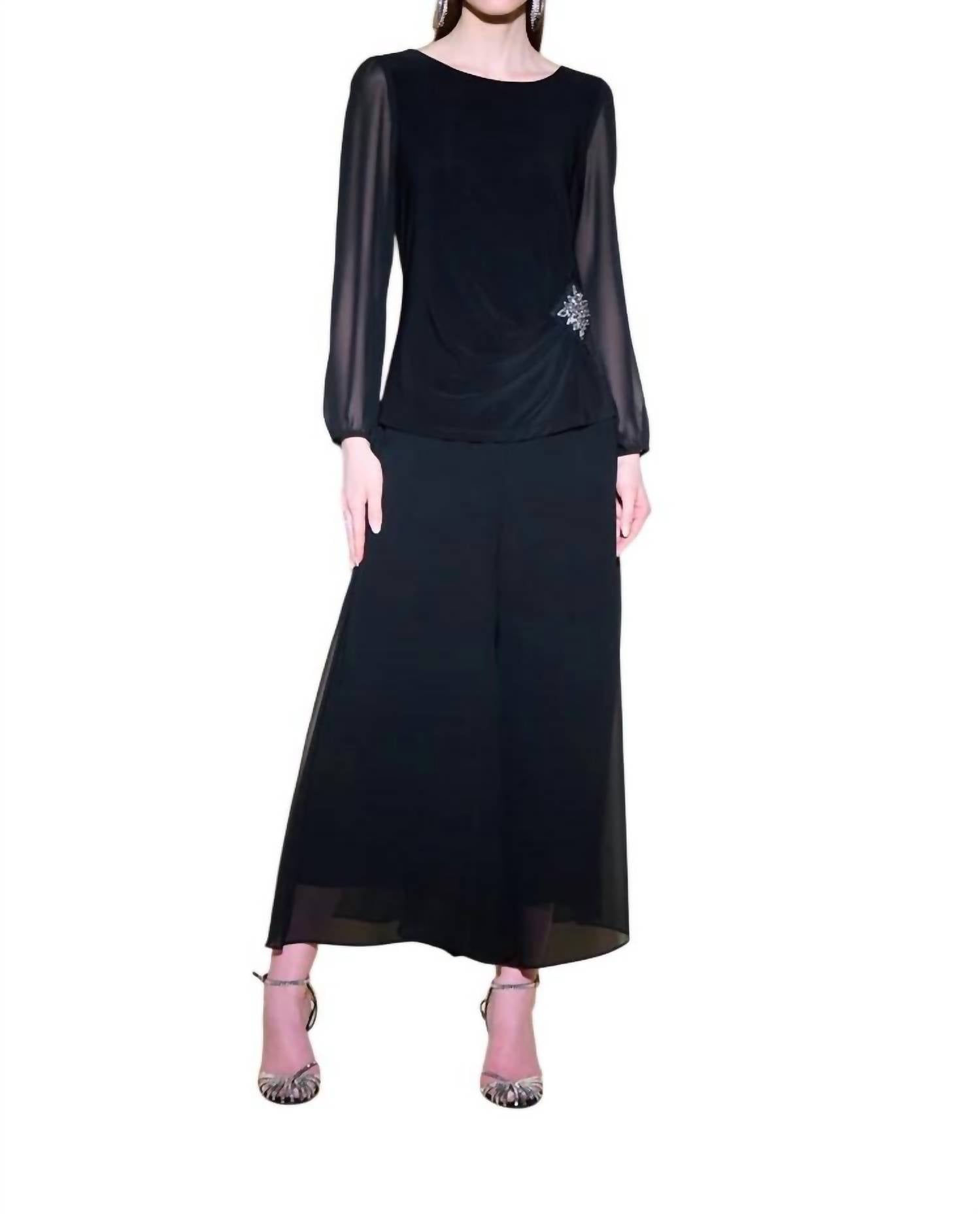 Joseph Ribkoff - Silky Knit Top with Ornament
