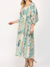 Fate - Flower Print Smocked Midi Dress