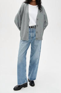GOOD AMERICAN Multi Function Cardigan Sweater in charcoal - women's cardigan - view 4
