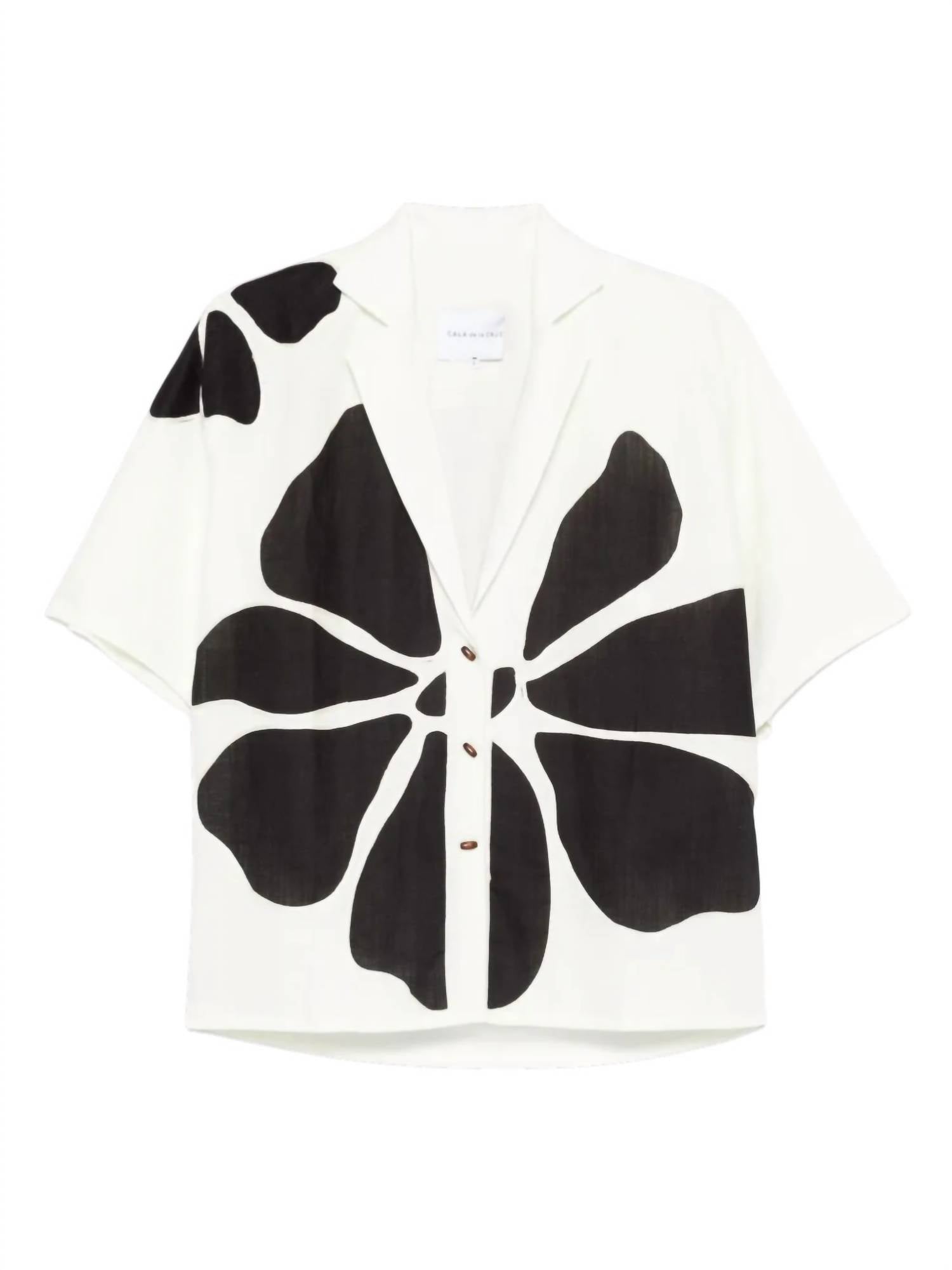 Cala de la Cruz Sydney Short Sleeve Top in ivory marfil - women's shirt - view 5