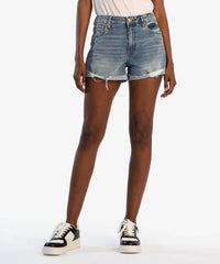 Kut From The Kloth - Women's Jane High Rise Short With Roll Up Fray Hem
