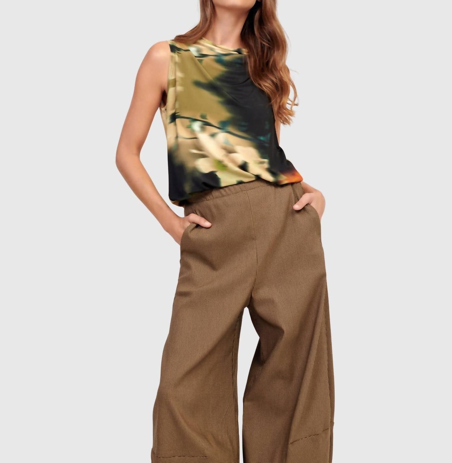 ALEMBIKA Spritz Sleeveless Top in floral - women's tank top - detail view