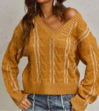 So Me - Two Tone V-Neck Sweater