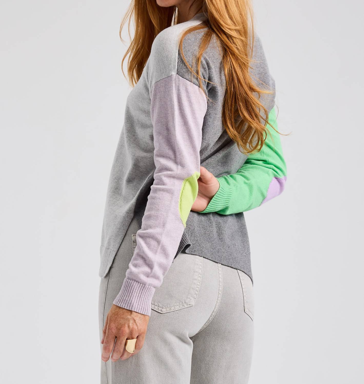 ZAKET & PLOVER Elbow Intarsia Sweater in marl - women's sweater - view 5