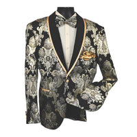 Mazari - Men's Metallic Blazer With Bow Tie