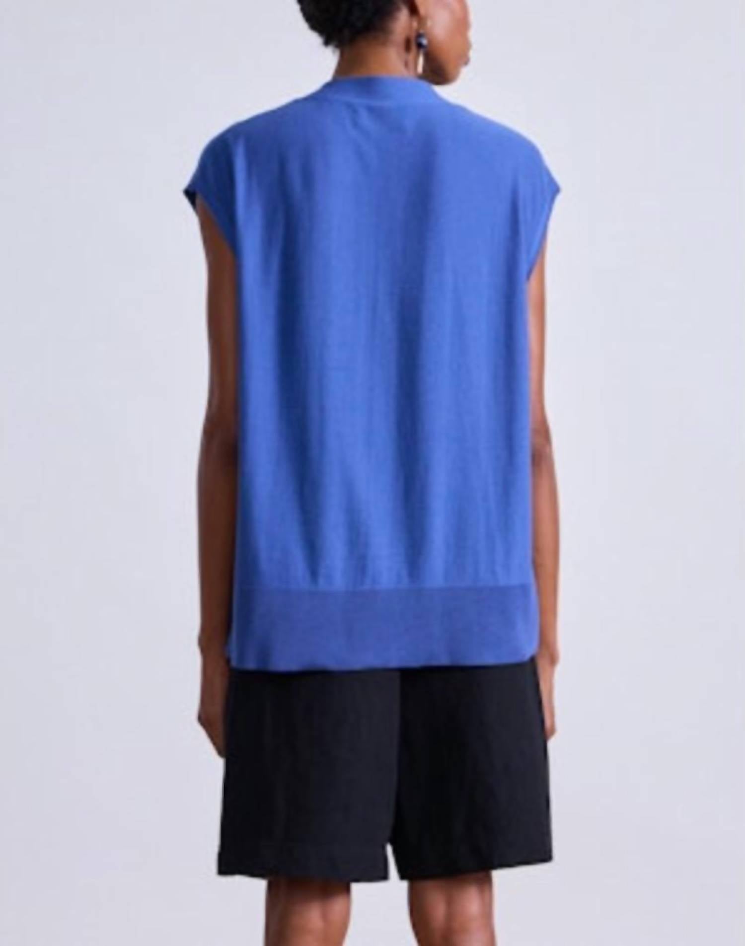 APIECE APART Bardi Drippy Vest in robin blue - women's jacket - alternate view