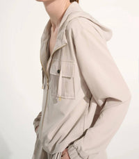 Joseph Ribkoff - Hooded Zip Up Boxy Utility Jacket