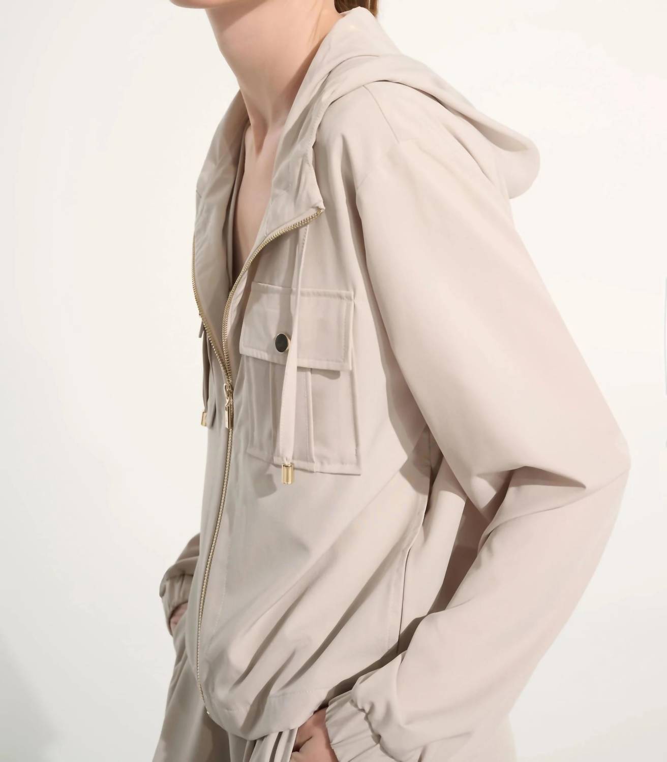 Joseph Ribkoff - Hooded Zip Up Boxy Utility Jacket