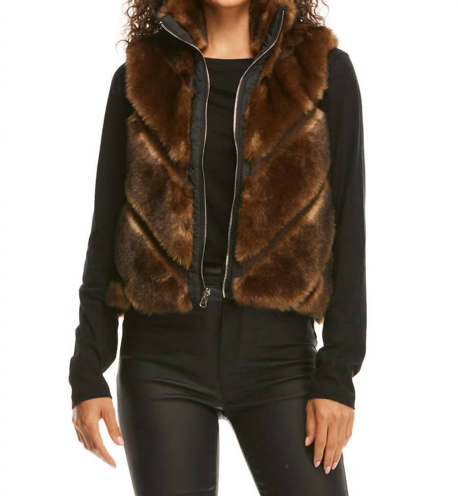 Fabulous Furs - Reversible Chevron Shortie Vest