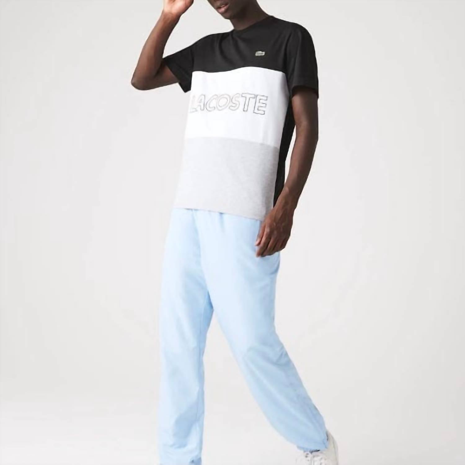 Lacoste - 3d Lettered Color Block Crew Tee