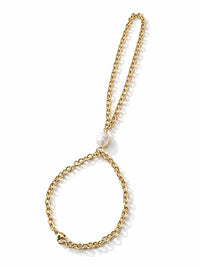 Eklexic - Women's Preya Pearl Hand Chain Bracelet