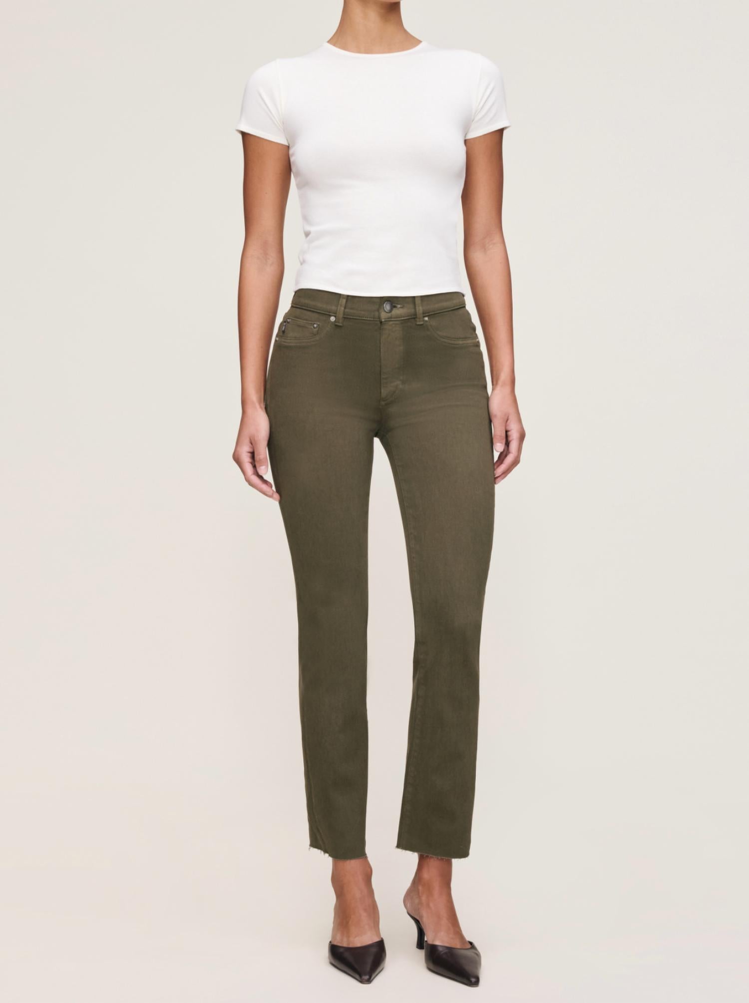 DL1961 - Women's Mara Straight Ankle Jean in olive - women's jeans